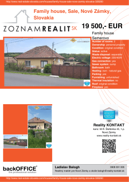 19 500,- EUR - Real Estate Slovakia