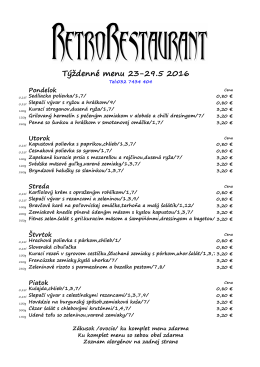 Denné menu - Retro Restaurant