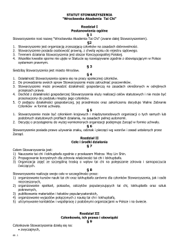 statut stowarzyszenia - Wrocławska Akademia Tai Chi
