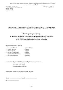 SIWZ – wersja pdf. - SP ZOZ Szpital Psychiatryczny w Toszku
