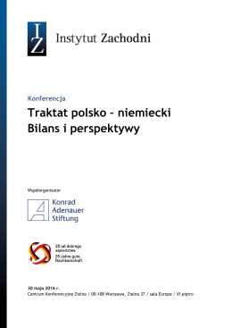 Konferencja Traktat polsko – niemiecki Bilans i perspektywy