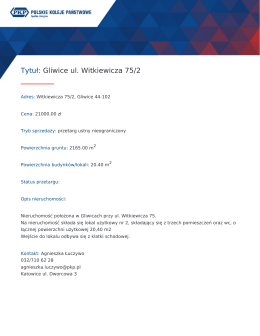 Tytuł: Gliwice ul. Witkiewicza 75/2