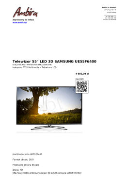 Telewizor 55" LED 3D SAMSUNG UE55F6400