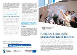 Fundusze Europejskie na szkolenia i edukację dorosłych