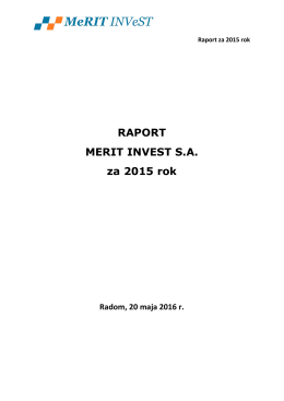 RAPORT MERIT INVEST SA za 2015 rok