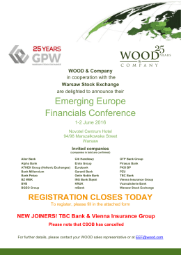 Emerging Europe Financials Conference