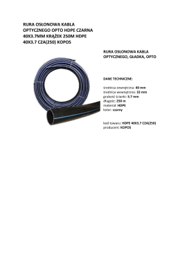 rura osłonowa kabla optycznego opto hdpe czarna 40x3.7mm