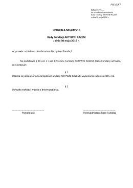 Uchwała nr 4- udzielenie absolutorium Zarządowi za 2015