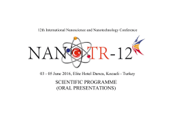 scientific programme (oral presentations) - NanoTR
