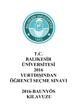 Türkçe - baunyös 2016 - Balıkesir Üniversitesi