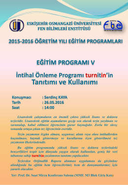 Slayt 1 - Fen Bilimleri Enstitüsü - Eskişehir Osmangazi Üniversitesi