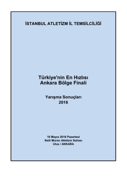 sonuçlar - Türkiye Atletizm Federasyonu