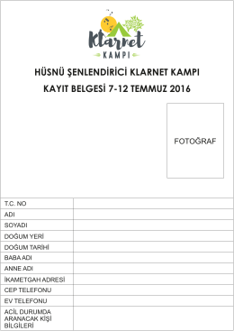 hüsnü şenlendirici klarnet kampı kayıt belgesi 7