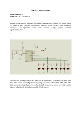 EEM 332 – Mikroişlemciler Deney Numarası: 8 Deney Adı: PIC