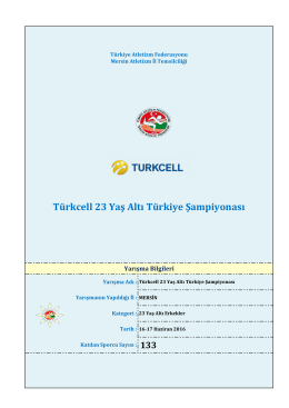 u23 türkiye şampiyonası - Türkiye Atletizm Federasyonu
