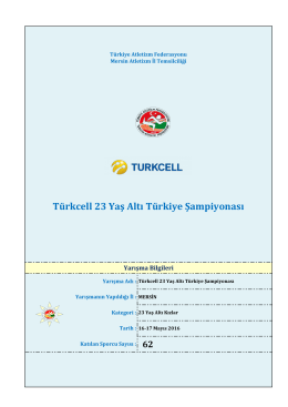 u23 türkiye şampiyonası - Türkiye Atletizm Federasyonu