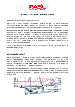 Údržba a užívání - RASL čalouněný nábytek