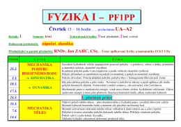 Fyzika I - (KF) UPCE