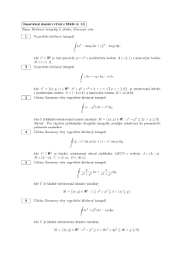 Doporučené domácí cvičení z MA03 (č. 12) Téma: Křivkové integrály