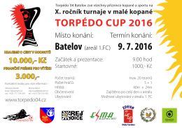 X. ročník turnaje v malé kopané Torpédo cup 2016