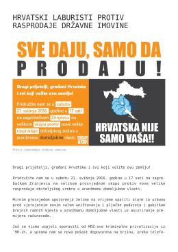 Hrvatski laburisti protiv rasprodaje državne imovine