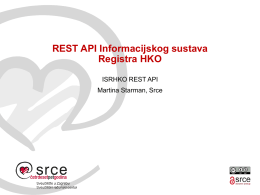 REST API Informacijskog sustava Registra HKO