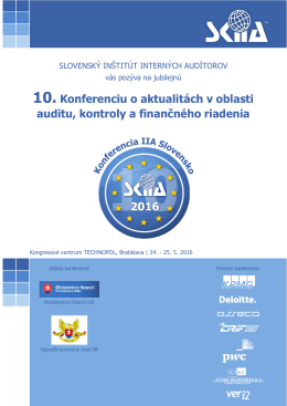 SKIIA - 10. konferencia o aktualitách v oblasti auditu, kontroly a