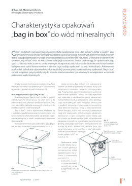 Charakterystyka opakowań „bag in box” do wód mineralnych