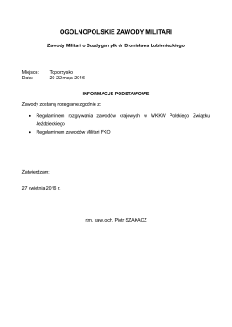 Propozycje Zawodów Militarii w wersji PDF