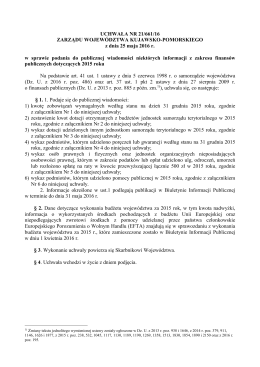 Uchwała Nr 21/661/16 Zarządu Województwa Kujawsko