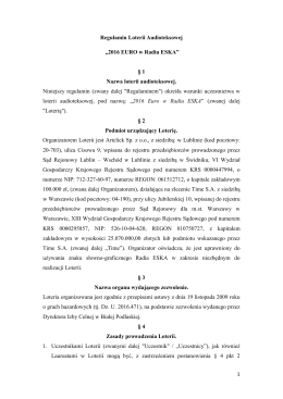 Regulamin Loterii Audioteksowej