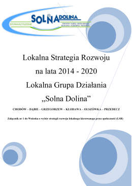 LSR 2014-2020 - WSPÓŁPRACA DLA ROZWOJU