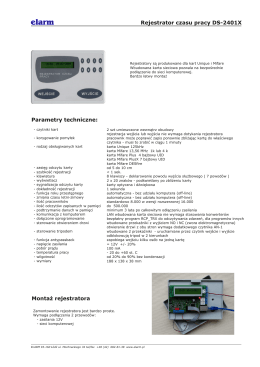 Rejestrator czasu pracy DS-2401X Montaż rejestratora Parametry