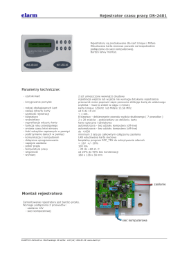 Rejestrator czasu pracy DS-2401 Montaż rejestratora Parametry