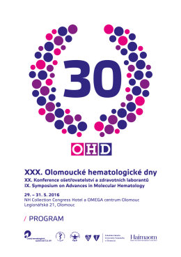 Program 2016 - OHD - Olomoucké Hematologické dny