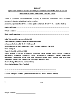 Žádost o pracovnělékařskou prohlídku PDF