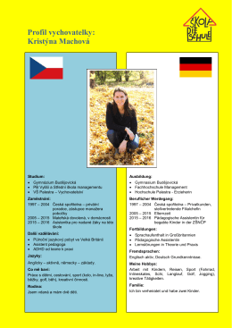 Profil vychovatelky: Kristýna Machová
