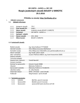 Rozpis jezdeckých závodů BOUDY U MIROTIC 29.5.2016
