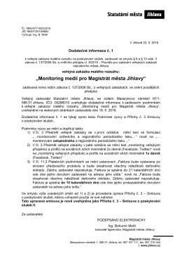 „Monitoring medií pro Magistrát města Jihlavy“