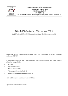 Návrh Závěrečného účtu za rok 2015
