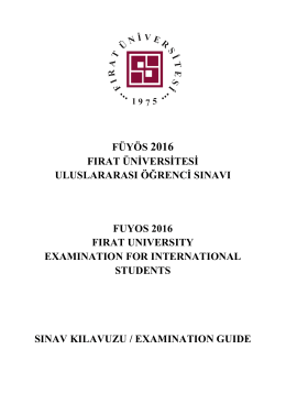 Exam Guide - FÜYÖS - Fırat Üniversitesi