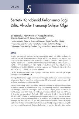Sentetik Kanabinoid Kullanımına Bağlı Difüz Alveoler Hemoraji