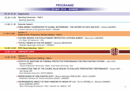programme - 7th European Conference on Protective Clothing