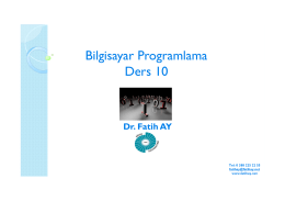 Ders 9 (25.05.2016) - Yrd.Doç.Dr.Fatih AY