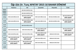 Öğr.Gör.Dr. Tunç APATAY 2015