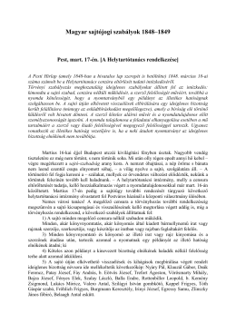 Magyar sajtójogi szabályok 1848–1849