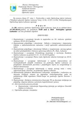 Poziv za 39. sjednicu OV Lukavac