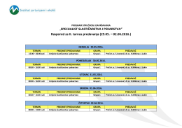 Raspored predavanja – SSiP Mostar2