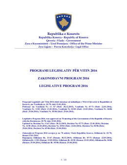 Programi legislativ per vitin 2016