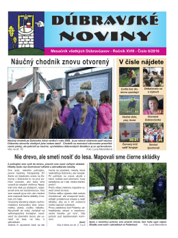 Dúbravské noviny 6/2016 - Mestská časť Bratislava